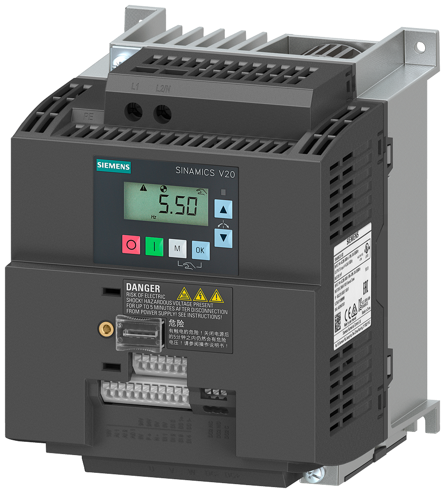 Variador SINAMICS V20 Siemens 6SL3210-5BB22-2UV1 vista del producto