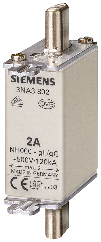 cartucho de fusibles NH Siemens 3NA3802