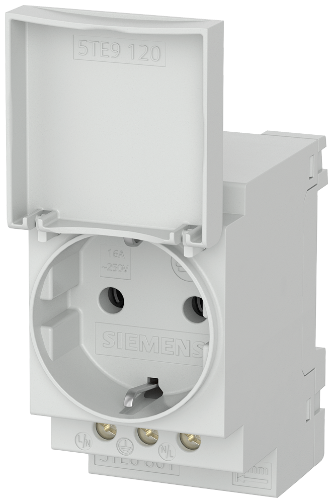 Base de enchufe Siemens 5TE6801 SCHUKO 16A 250V con tapa