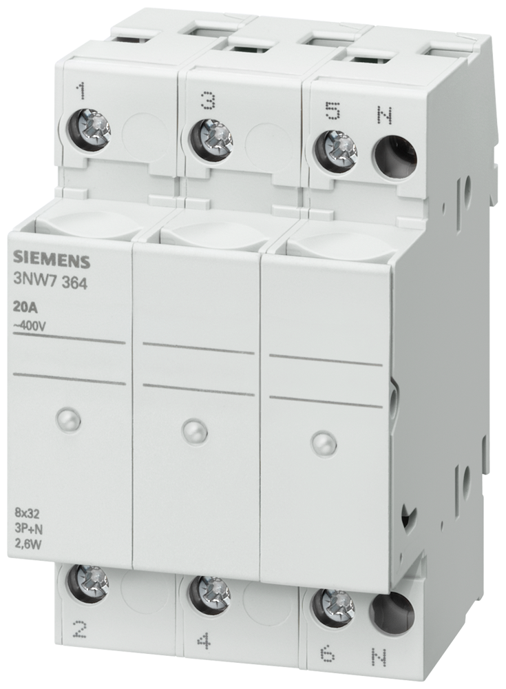 Base portafusibles Siemens 3NW7064 vista del producto
