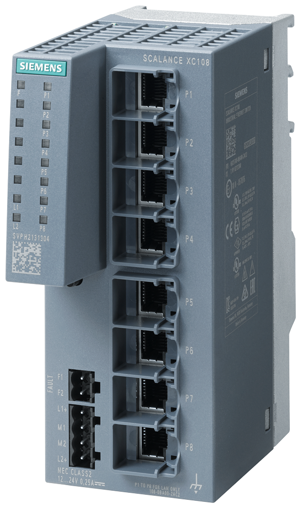 Siemens SCALANCE XC108 Conmutador Industrial 6GK5108-0BA00-2AC2 8x 10/100 Mbits/s RJ45