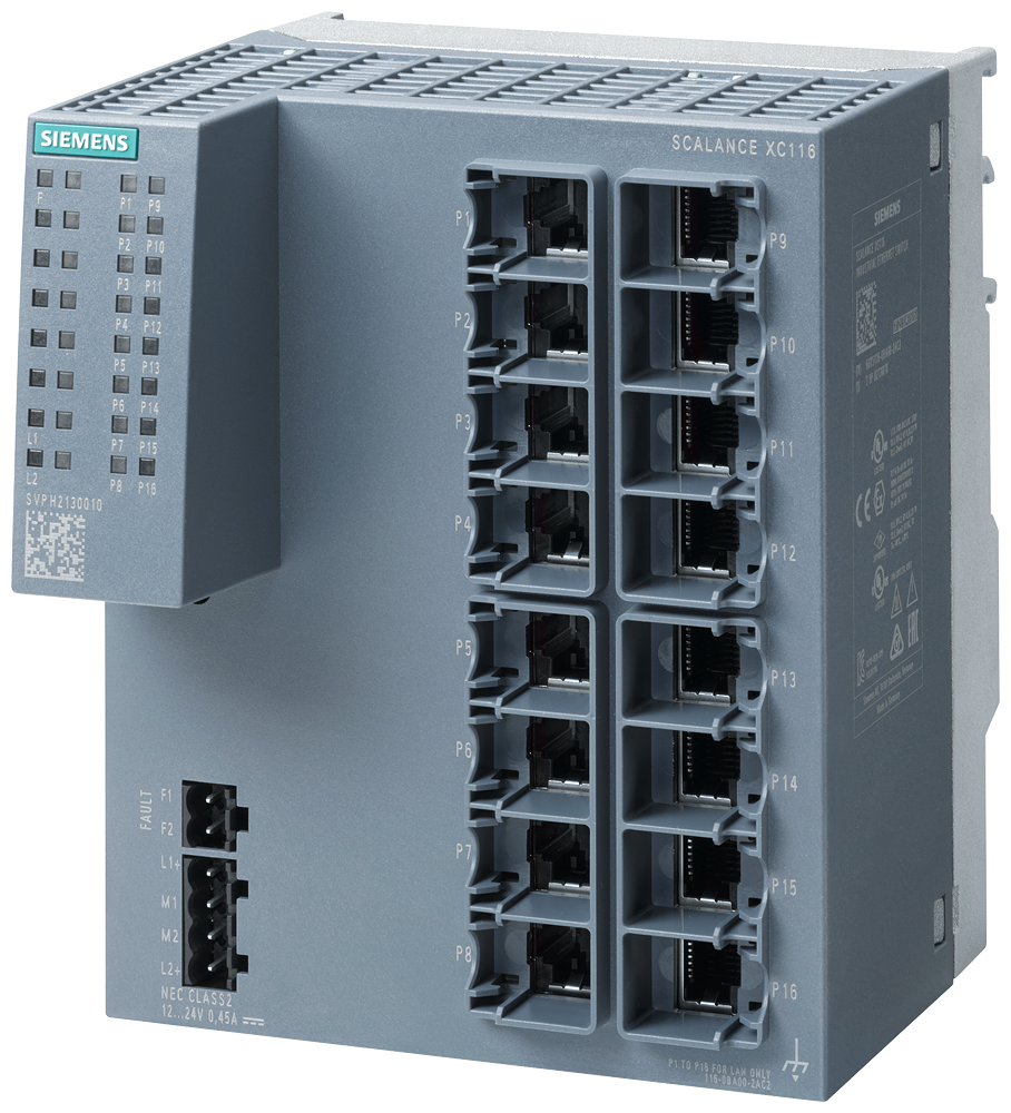 Conmutador No Gestionado Siemens modelo 6GK5116-0BA00-2AC2