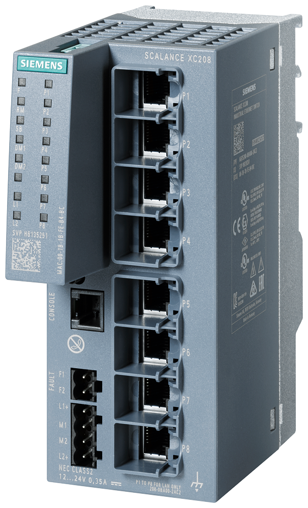 Conmutador Industrial Siemens 6GK5208-0BA00-2AC2 8 Puertos RJ45 10/100 Mbps