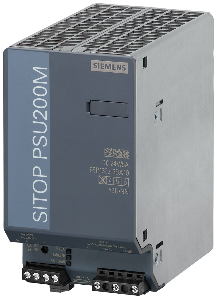Siemens Automatizacion SITOP PSU200M 6EP1333-3BA10 fuente de alimentación 24V DC 5A con entrada 120/230/500 VAC