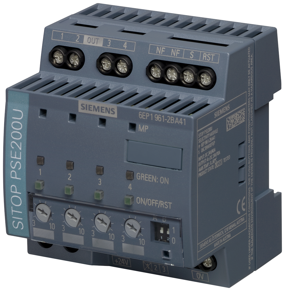 Módulo de corte selectivo Siemens 6EP1961-2BA41 con 4 salidas 10 A