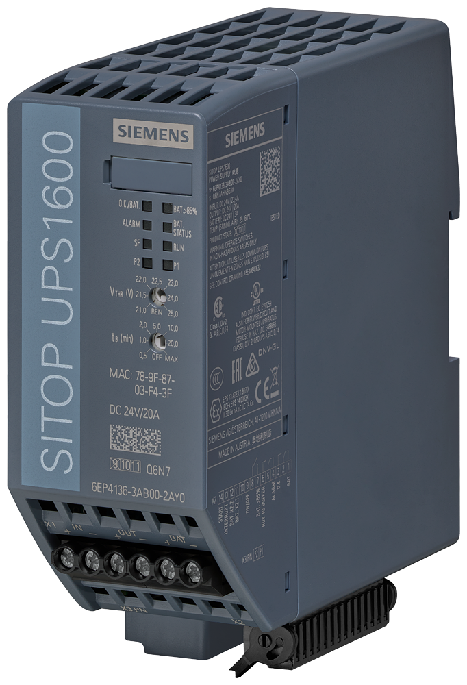 Siemens Automatización 6EP4136-3AB00-2AY0 SITOP UPS1600 Fuente De Alimentación Interfaz Ethernet PROFINET
