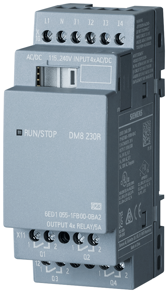 Siemens Automatizacion LOGO Módulo de Ampliación DM8 230R 4DI/4DO para LOGO 8 expansión 6ED1055-1FB00-0BA2