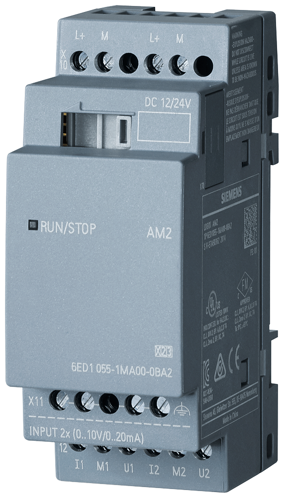 Automatizacion Siemens LOGO! Módulo Ampliación 2 AI Entradas Analógicas 0-10V/0-20mA 6ED1055-1MA00-0BA2