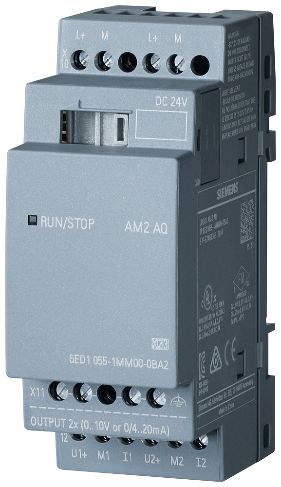 Automatizacion LOGO AM2 AQ Módulo Ampliación Expandible 2 AO 0-10V 4-20mA Siemens 6ED1055-1MM00-0BA2