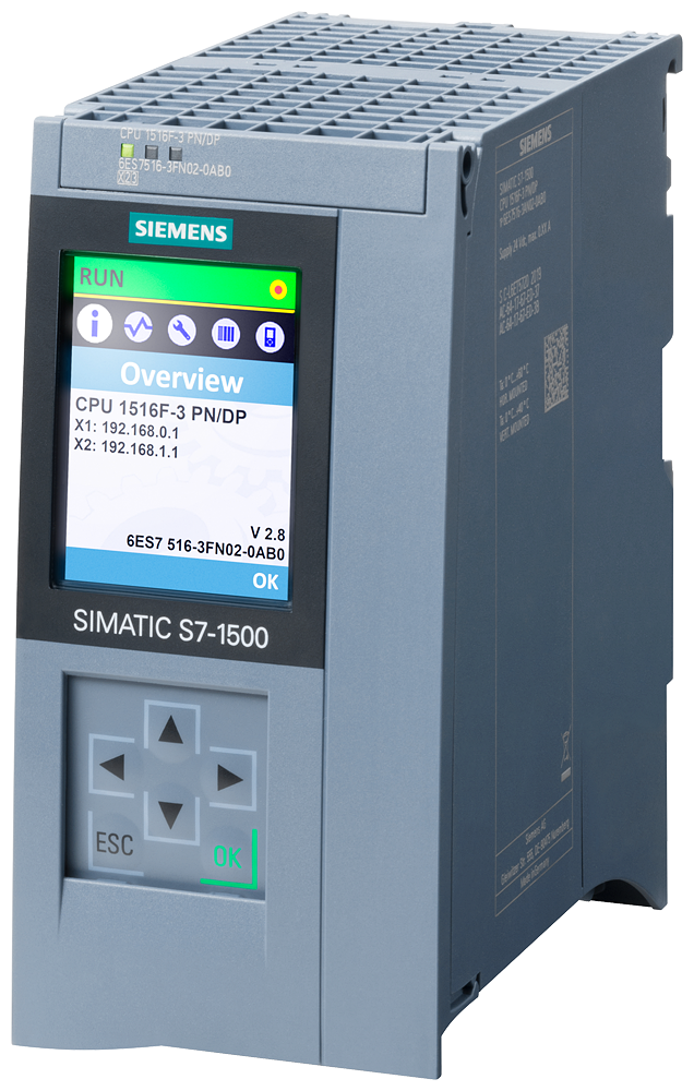 Automatización SIMATIC S7-1500F CPU 1516F-3 Siemens 6ES7516-3FN02-0AB0 vista del producto