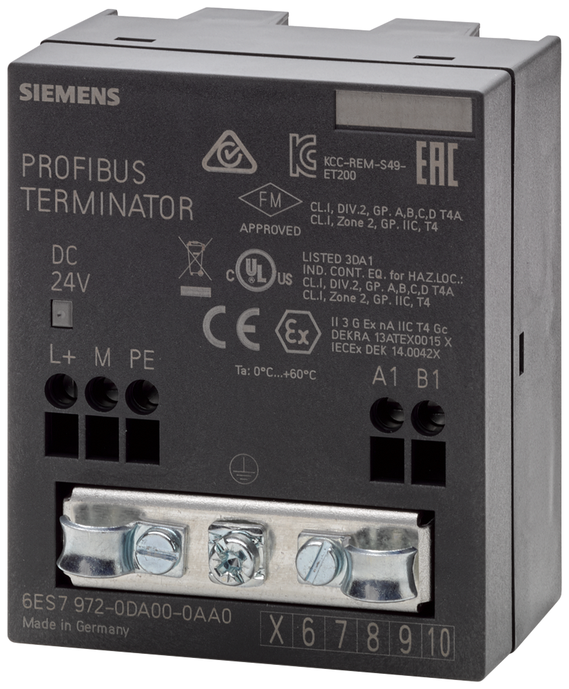 Terminador PROFIBUS Siemens 6ES7972-0DA00-0AA0 DC 24V