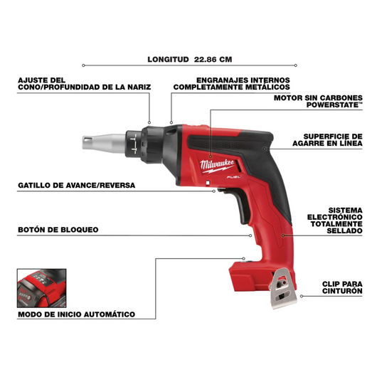 Pistola de tornillo M18 FUEL Con REDLINK PLUS™ Intelligence Milwaukee 2866-20