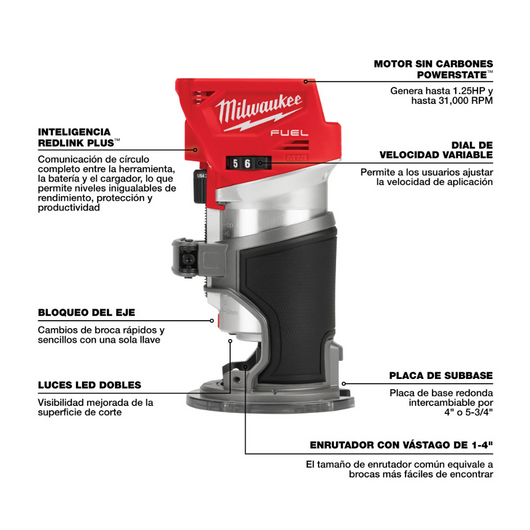 Enrutador compacto M18 FUEL Milwaukee 2723-20