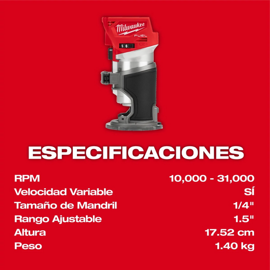 Enrutador compacto M18 FUEL Milwaukee 2723-20