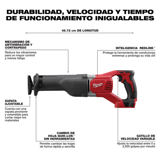 Sierra alternativa M18™ SAWZALL® (Sin accesorios) Milwaukee 2621-20
