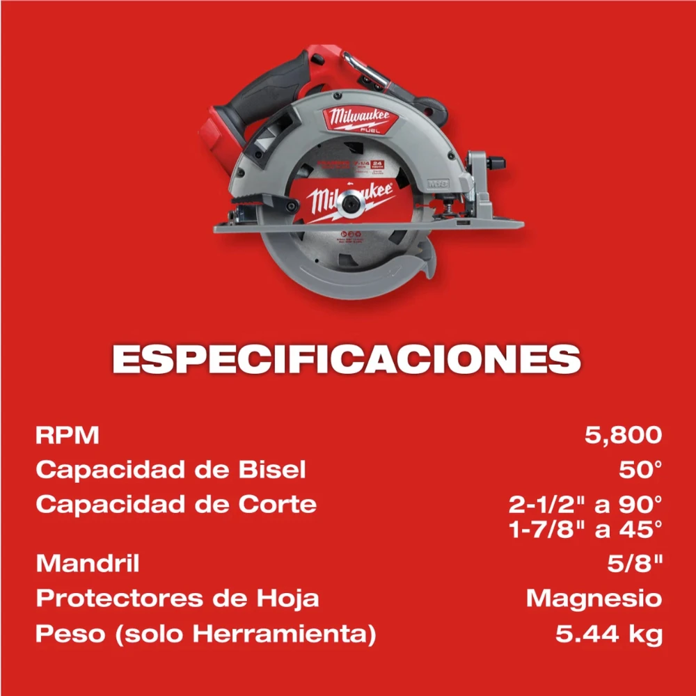 Sierra circular M18 FUEL 7-1/4" (Sin accesorios) Milwaukee 2732-20