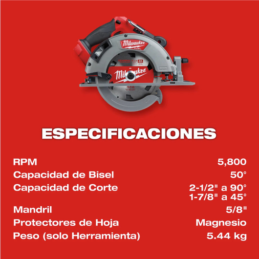 Sierra circular M18 FUEL 7-1/4" (Sin accesorios) Milwaukee 2732-20