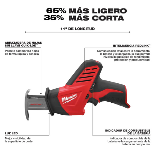 Sierra Recíproca HACKZALL M12 (Solo herramienta) Milwaukee 2420-20