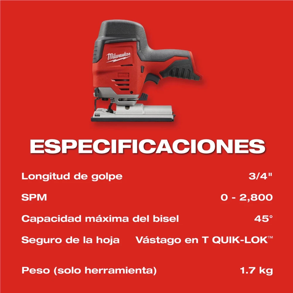 Sierra caladora Milwaukee M12™ 2445-20