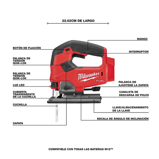 Sierra caladora con mango en D M18 FUEL™ (Solo herramienta) Milwaukee 2737-20