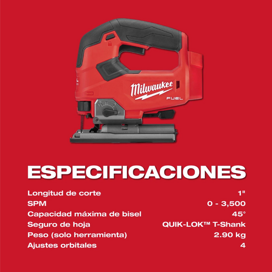 Sierra caladora con mango en D M18 FUEL™ (Solo herramienta) Milwaukee 2737-20
