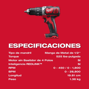 Taladro Percutor/Destornillador Compacto Milwaukee 2607-21CT