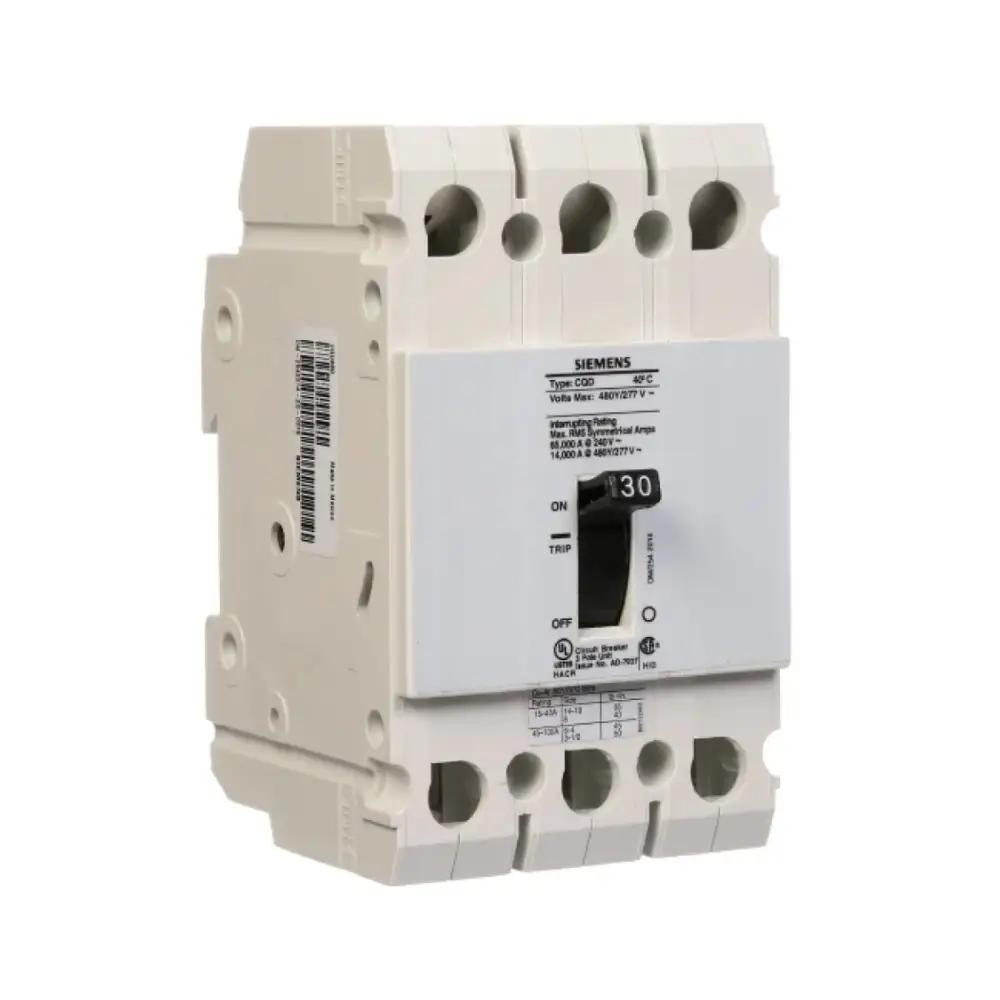 Siemens Disyuntor CQD330 Serie Compacta 14 kA 480/277 V en riel DIN