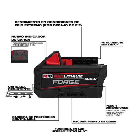 Bateria M18 REDLITHIUM FORGE XC6.0 Milwaukee 48-11-1861