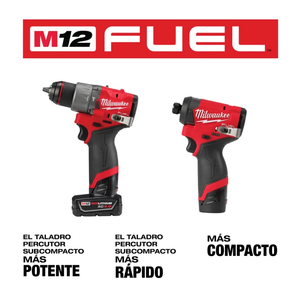 Kit combinado M12 Taladro Percutor/Atornillador de Impacto Milwaukee 3497-22