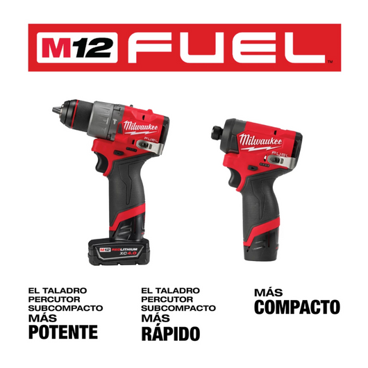 Kit combinado M12 Taladro Percutor/Atornillador de Impacto Milwaukee 3497-22