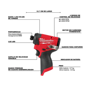 Kit combinado M12 Taladro Percutor/Atornillador de Impacto Milwaukee 3497-22