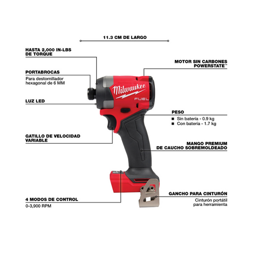 Kit de Destornillador de Impacto XC M18 FUEL Milwaukee 3697-22