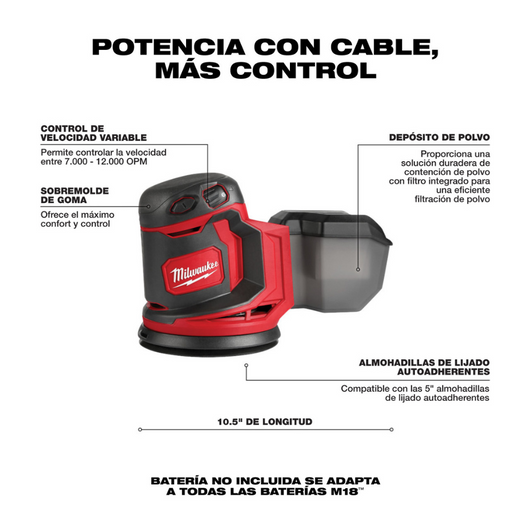 Lijadora orbital M18 Milwaukee 2648-20