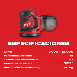 Lijadora orbital M18 Milwaukee 2648-20