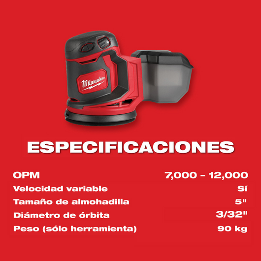 Lijadora orbital M18 Milwaukee 2648-20