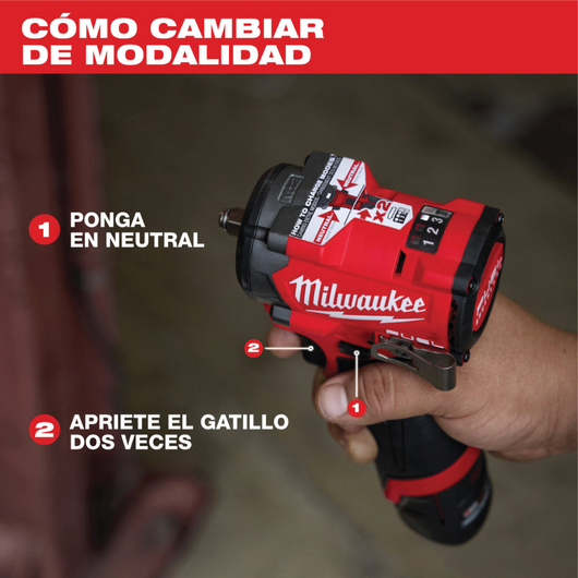 Llave de impacto M12 Stubby 3/8 in Milwaukee 2554-20