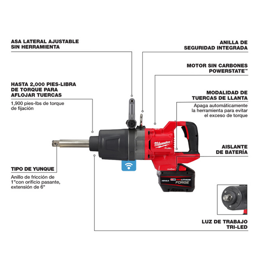 Llave de impacto de torque alto con ONE-KEY Milwaukee 2869-22HD