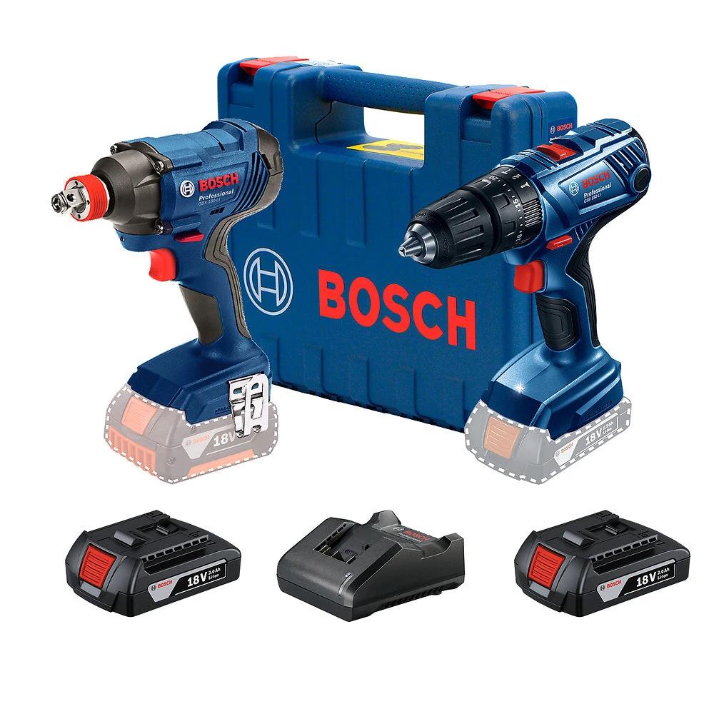 Kit Bosch GSB 180-LI y GDX 180-LI 18V Rotomartillo y Llave Impacto Inalámbricos Industriales