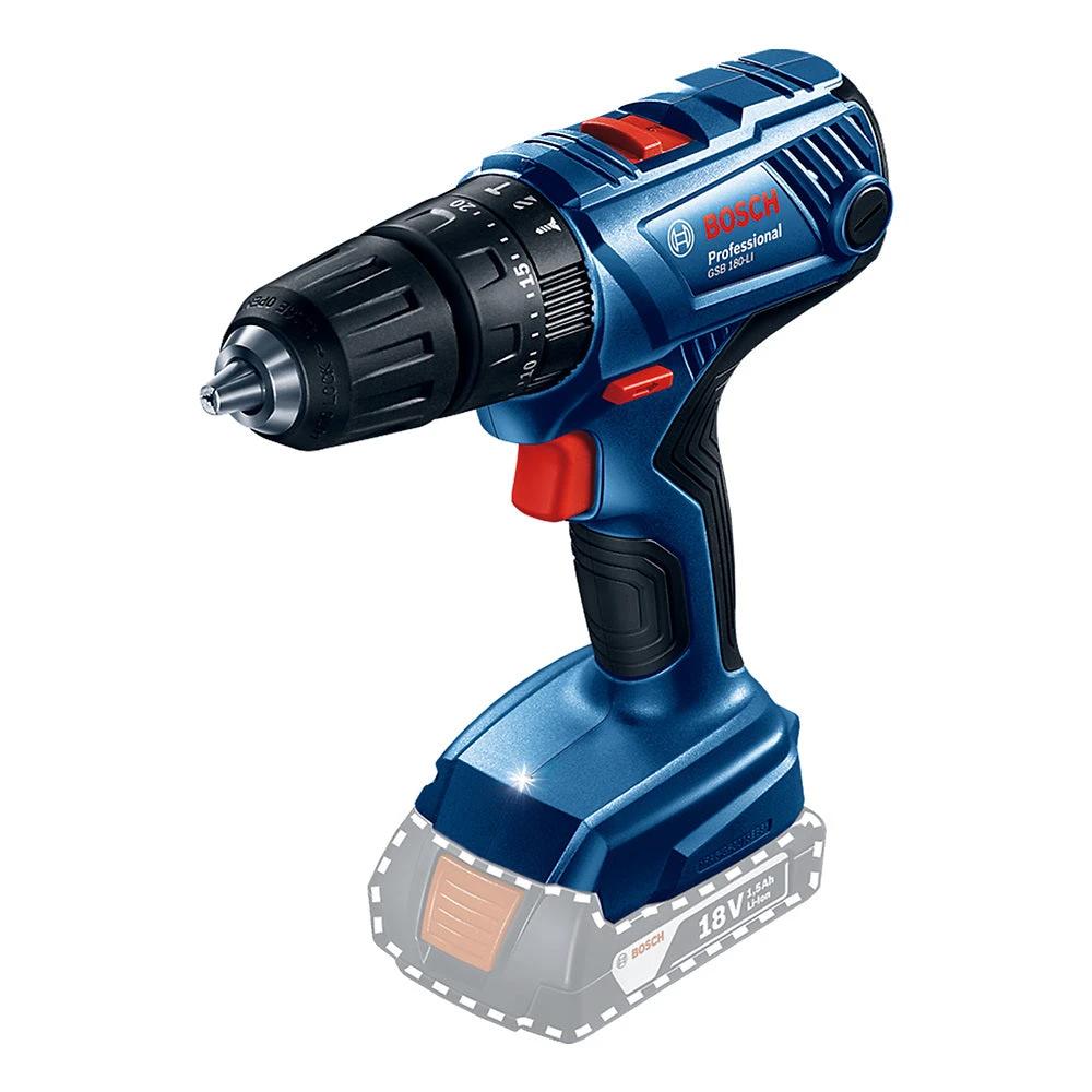 Rotomartillo inalámbrico azul con escobillas reemplazables Bosch GSB 180-LI