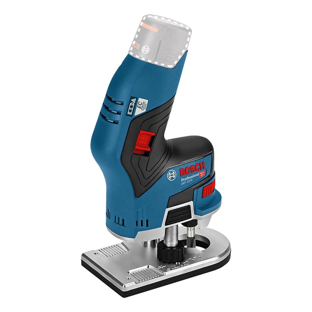 Router inalámbrico Bosch GKF 12V-8, azul, base metálica