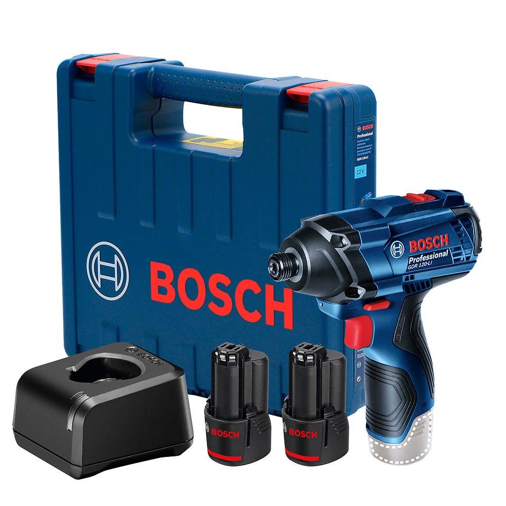 Llave de impacto inalámbrica Bosch GDR 120-LI con maletín y 2 baterías