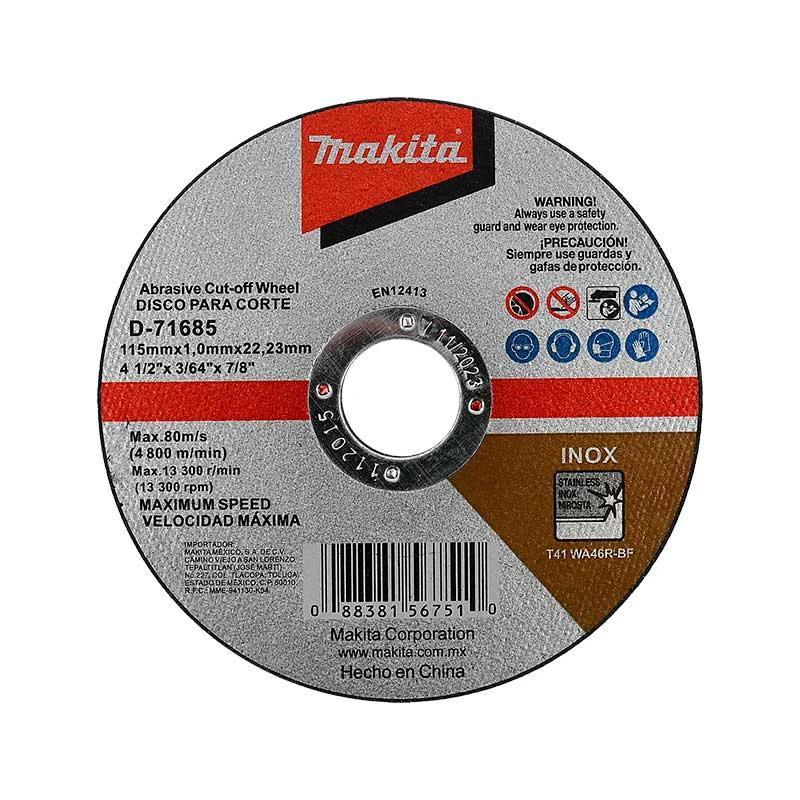Discos Abrasivos Corte Inoxidables 50pzs Makita D-71685 - Makita - Industrias GSL