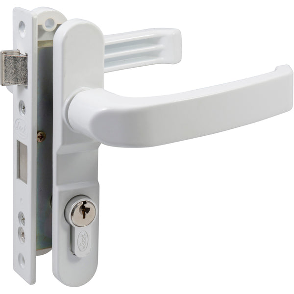 Cerradura Euro para puerta de aluminio función doble, blanco, llave estándar Lock - Lock - Industrias GSL