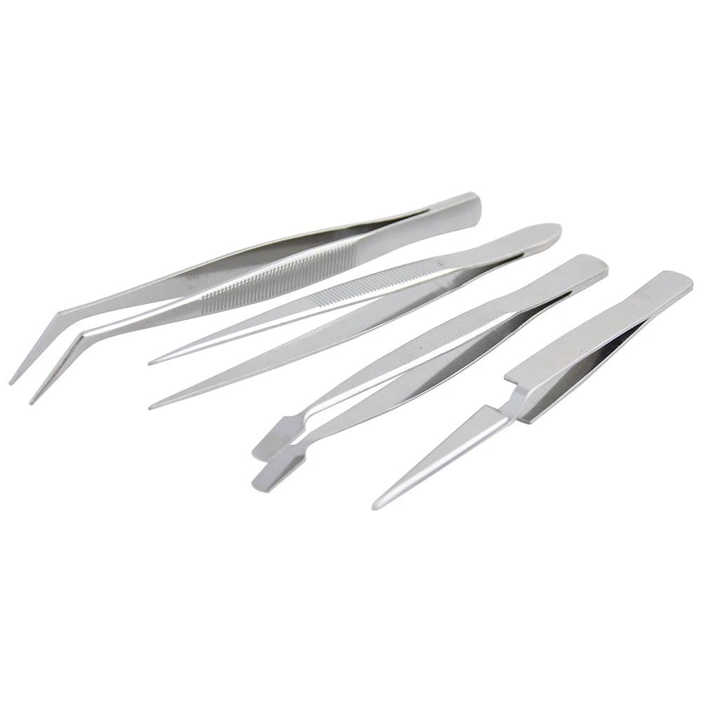 Juego de 4 pinzas de presición tipo tweezer Surtek