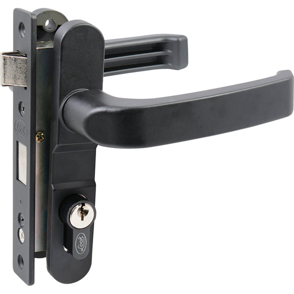 Cerradura Euro para puerta de aluminio función doble, negro, llave estándar Lock - Lock - Industrias GSL