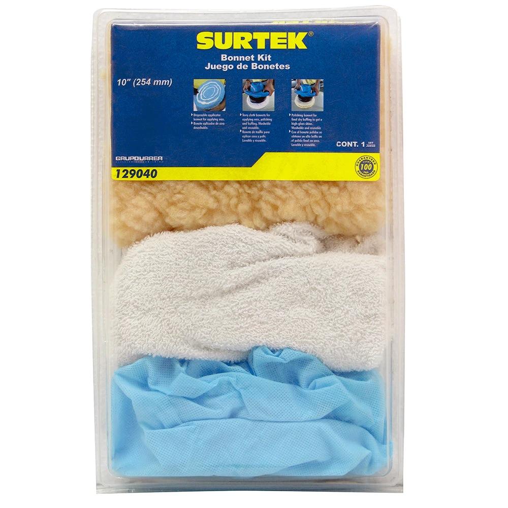 Juego de 7 bonetes para pulidora 10" Surtek