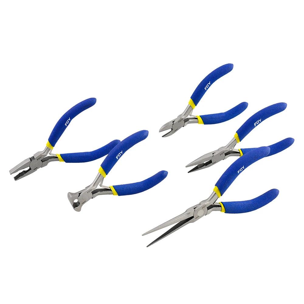 Juego de 4 mini pinzas con mango de vinil para electronica Foy 142041