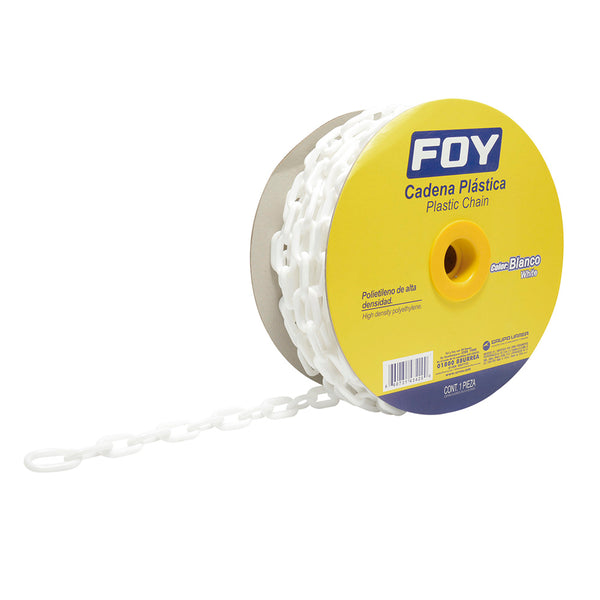 Cadena plástica calibre 6 mm de 25 m color blanco Foy - Foy - Industrias GSL
