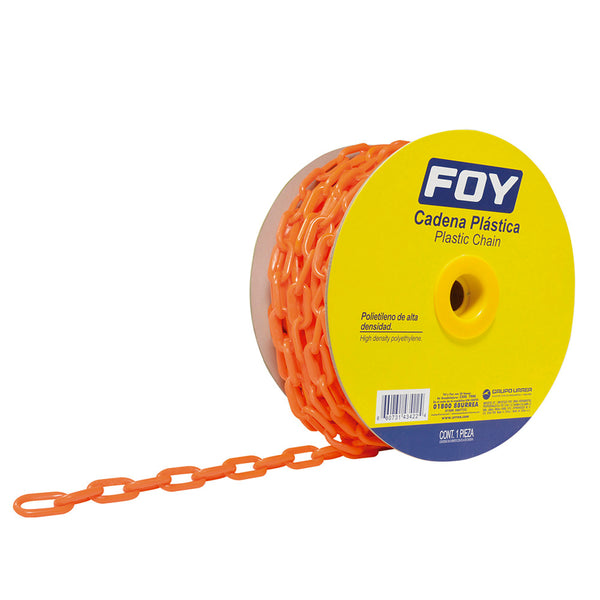 Cadena plástica calibre 6 mm de 25 m color naranja Foy - Foy - Industrias GSL
