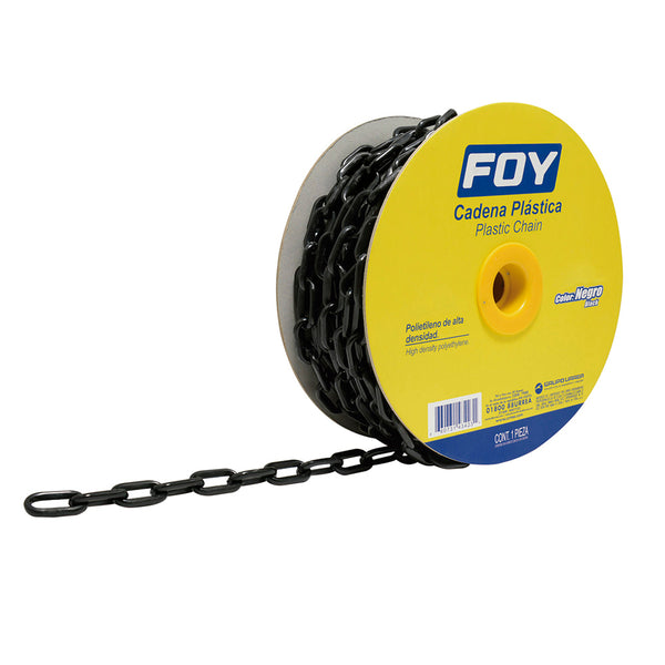 Cadena plástica calibre 6 mm de 25 m color negro Foy - Foy - Industrias GSL